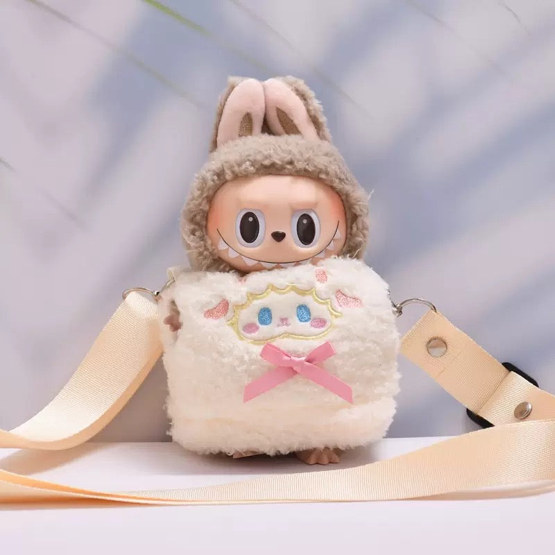 Labubu Plush Crossbody Bag – Removable Doll Insert & Adjustable Strap